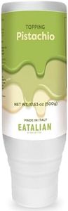 EATALIAN by AMZ BETTER Pistachio Flavoured Topping, Sweet Protein Cream in 17.63 oz/ 500g Squeezer, Made in Italy, Pistachio Sauce Ideal for Decorating Ice Cream, Desserts and Dubai Chocolate
