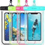 Karvense Waterproof Cell Phone Pouch Case, 4 Pack Universal Luminous Waterproof Phone Bag/Holder for iPhone, Samsung Galaxy, LG, Moto, Dry Bag for Beach, Shower, Pool, Kayaking, Snorkeling, Vacation