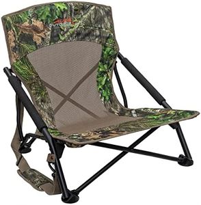 ALPS OutdoorZ Vanish Turkey Hunting Chair with Foldable Low Profile Design, Mossy Oak Obsession Camo, Durable Steel Frame, and Padded Shoulder Carry Strap, Regular