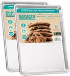 Baker's Secret Commercial Grade Baking Sheet 2x Aluminum Sheet 15" x 11, 100% Recycled Aluminum, Cookie Sheets for Baking, Baking Pan, Baking Tray for Oven - The Natural Aluminum Collection