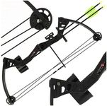 Anglo Arms NEW Black Kita 25lb Compound Bow Set with 2 Arrows and Quiver