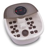 AGARO REGAL Foot Spa Bath Massager With Heat, 16 Manual Massage Rollers, Adjustable Temperature Control, Vibration Function, Bubble Function For Soothing Massage, White