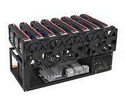 8 GPU Open Air Mining Rig Frame, Solid Mining Rig Case Steel Miner Mining Rack, Simple to Setup, Mining Accessories Tools for Crypto Currency Bitcoin ETH ETC ZEC Mining (Frame Only)