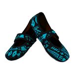 Nufoot Fuzzies Womens Shoes Betsy Lou, Blue Aztec, Medium