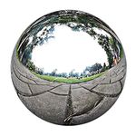 Gazing Ball Sliver Stainless Steel Globes Floating Pond Balls Mirror Polished Sphere Garden Decoration Ornament, 12cm