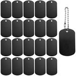 YapitHome 25 Pcs Blank Dog Tags,Engraving Blanks,Anodised Aluminium Blanks for Necklace Bracelet Dog Tags Making