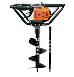 RICO ITALY 63CC Heavy Duty Earth Auger Machine with Advance Technology AIR Cooled 2 Stroke Petrol Engine with 12INCH Drill BIT Used for Tree PLANATION, Hole DIGGERING, Upto 100CM(3FT) Depth