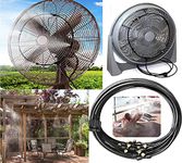 DIY Crafts Patio Misting Micro Flow Watering System Greenhouse Trampoline Waterpark Home Garden Misting Cooling Automatic Distribution Lawn (12 Pcs Mist Kit, Included Pipe + Tap Connector + Accessory)