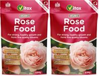 Vitax Organic Rose Food, Specially Tailored Nutrient Mix, Slow Release, 100% Organic, For Healthy Leaves And Bigger Blooms Of Flowers- 900G Pouch (Pack of 2)