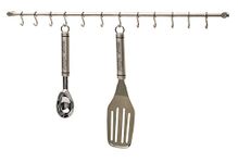 KitchenCraft KCRACKDL Kitchen Utensils Hanging Rack with 12 Hooks, Easy to Install, Gift Boxed, Stainless Steel, 52 cm, Silver