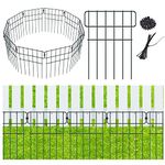 Animal Barrier Fence, Rustproof Metal Wire Garden Fence Border Barrier Fence Panels Decorative Garden Fencing for Outdoor Patio Yard Garden Dog Pet (10 Pack)