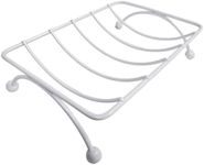 White Metal Wire Soap Dish Holder Self-Draining for Bathroom-Sponge Holder for Kitchen