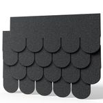 INMOZATA Pack of 18pcs Asphalt Roof Shingles 2.61sqm Self-adhesive Sheds Roofing Felt Shingles Tiles for Most Roof of Sheds Arbour Porch Wendy House Doghouse Log Cabin (Fish-scale Shingles, Black)