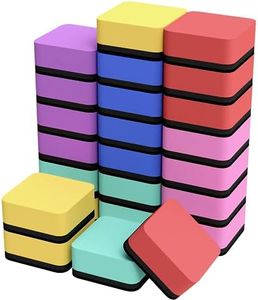 MaxGear 24 Pack Dry Erase Erasers, Magnetic Whiteboard Dry Erasers, Classroom Supplies, Dry Erase Board Erasers, Mini Dry Erase Eraser for Classroom, Office, Home （6 Color Set, 2 x 2 x 0.6 Inch