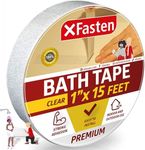 Clear Anti Slip Tape for Bathtubs, 1-Inch x 15-Foot Non Skid Grip Tape for Tubs and Showers, Waterproof Traction Tape, Stair Grips Non Slip - XFasten