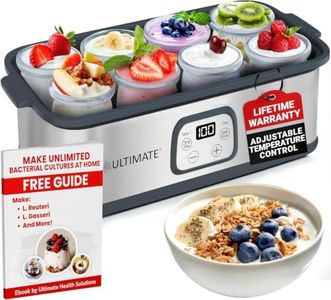 Ultimate Probiotic Yogurt Maker with Adjustable Temperature & Time Control - Make Trillions of Live Probiotics & Get Better Gut Health - ULTIMATE LIFETIME WARRANTY - Wellness Gifts for Men & Women