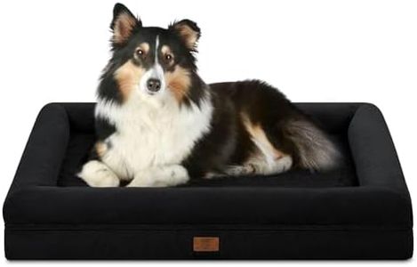 Yiruka Large Dog Bed, Black Orthopedic Dog Bed, Waterproof Dog Bed with Removable Cover, 4-Sides Removable Bolster Dog Soft Sofa Bed with Nonskid Bottom, Washable Dog Beds for Large Dogs