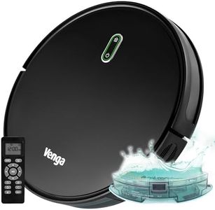 Venga! VG RVC 3000 BK Aspirateur robot avec fonction de nettoyage facile à utiliser 6 modes de nettoyage silencieux Noir, tapis, pierre, carrelage