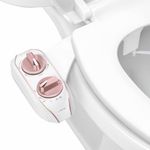 LUXE Bidet NEO 185 Plus - Dual Nozzle, Non-Electric Bidet Attachment for Toilet Seat, Patented Slide-In Install, 360° Self-Clean, EZ-Lift to Clean, Feminine & Rear Wash (Rose Gold)