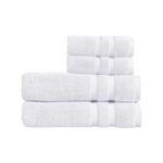 Christy Chroma Bath Sheet Set | Set of 4 | 2 Hand Towels 2 Bath Sheets | Highly Absorbent Heavyweight 675GSM | Bold and Bright | Soft Smooth Shower Towels | 100% Cotton | White