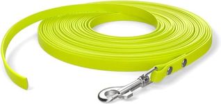 10m drag lead, dog lead, 1 carabiner, neon yellow, extra narrow, dirt and water repellent