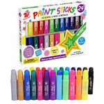 TBC The Best Crafts Tempera Paint Sticks 24 Vivid Colors Solid Paint Sticks for Kids Washable Non-Toxic Jumbo Size Crayons Ideal Painting Supplies for Drawing and Painting