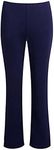 MyShoeStore Pack of 2 Ladies Bootleg Trousers Women Boot Cut High Rise Stretch Soft Finely Ribbed Pull On Nurse Carer Work Bottoms Elasticated Waist Pants Plus Big Size(Navy, 16/29)