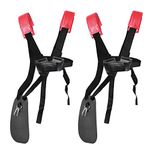 SUNMON Trimmer Shoulder Strap 2 Pack - Weed Eater Strap Blower Strap Adujustable Weed Eater Harness with Durable Nylon Belt for Brush Cutter, Gardening, for KM Series String Trimmer (Red Black)