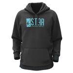 THE PRINT PLATTER Star Laboratories Black Cotton Hoodie Bio Wash | Comic Superhero 330gsm Sweatshirt with Hood for Winter |H43 (Medium)