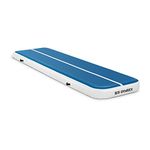 Gymrex Inflatable Gym Mat Tumbling Gymnastics Mat 400x100x20cm 200kg Blue/White GR-ATM5 (PVC Surface, ABS Valve, Nylon Handles, Material Density 1000 den, Max. Pressure 10 psi)