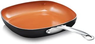 Gotham Steel Non Stick Frying Pan, 9.5” Square Ceramic Frying Pan Nonstick, Long Lasting Nonstick Cooking Pan, Induction Frying Pan, Egg Pan, Stay Cool Handle, Dishwasher & Oven Safe, 100% Toxin Free