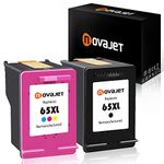 2 PK Novajet Black Color for 65XL (1*Black & 1*Tricolor) Ink Cartridges Deskjet 2625 2652 2655 3720 3721 3722 3723 3730 3732 3752 3755