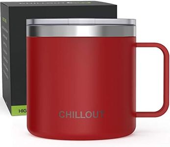 16 oz Stainless Steel Vacuum Insulated Coffee Mug with Handle and Lid, Large Thermal Camping Coffee Mug Cup with Durable Sliding Lid for Men & Women - Keeps Your Beverages Hot/Cold for a Long Time