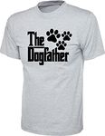 The Dogfather Funny Slogan T-Shirt Fathers Day Dog Lovers Dog Dad Daddy Papa Animal Lovers Unisex Gifts Tee Top (H Grey, XL)