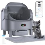 Automatic Cat Litter Box Self Cleaning Litter Boxes for Cats,Open-Top Large Automatic Litter Box for Multiple Cats with Safety Sensors, Includes Liner Bags and Litter Mat