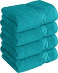 Utopia Towels 4 Piece Premium Hand Towels Set, (16 x 28 inches) 100% Ring Spun Cotton, Lightweight and Highly Absorbent Towels for Bathroom, Travel, Camp, Hotel, and Spa (Turquoise)