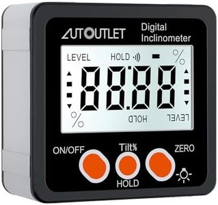 AUTOUTLET Digital Inclinometer Protractor 4 * 90° Level Box Angle Finder Backlight Level Gauge Bevel Gauge with Magnetic Based IN/FT,mm/m