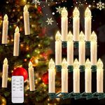 cimetech LED Flameless Candles, Battery Operated Candle Lights with Remote Control Timer, Floating Candles with Brightness Function and Clip Base, for Christmas Tree Home Table Decor (12 Packs)