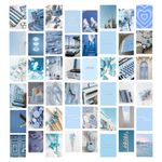 Pastel Blue Wall Collage Kit | 50pcs + Free Tape | 4x6in Each | Posters: Dorm Decor | Hostel Essential | Pinterest-inspired Aesthetic Room Decor | Soft & Long Lasting Colours | Easy Removal