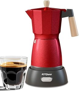 KITfanz Electric Espresso Coffee Maker, Italian Coffee Pot, Electric Moka Pot, Cuban Coffee Maker, Portable Cafeteras Electricas Espresso Makers with Detachable Base 3 or 6 Cup