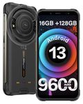 Rugged Phones Canada, Ulefone Power Armor 16S Smartphone, 16GB+128GB, 50MP Dual Cameras, 9600mAh, Built-in Glare Flashlight, 5.93”, Android 13, NFC/GPS/Fingerprint ID/Face Unlock, Dual 4G LTE (Black)