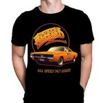 Wild Star Hearts Dukes of Hazzard Mens T-Shirt TV Show Print, Black Cotton T-Shirt, Movie Poster Tee