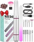 Electric Nail Files, Professional Nail Drill Machine, 20000RPM Adjustable Speed Manicure Pedicure Set with 11 Drill Bits, Low Vibration Low Noise Electric Nail Drill for Gel/Acrylic Nails for Beginner