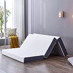 Inofia Folding Mattress Single,15cm Memory Foam Foldable Mattress, Guest Folding Mattress with Washable Cover,Double Sided Soft and Hard Available,Bed in a Box,100-Night Home Trial