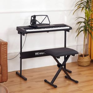 MUSTAR 61-Key Lighted Keyboard – Black Electronic Piano