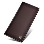 LAORENTOU Bifold Leather Wallets For Men, Genuine Cow Leather Gift Box Packing Card Holders Men's Slim Wallet Mens Casual Men Purses Gifts For Mens Birthday Christmas Thanks Giving (Brown2)