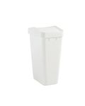 Rubbermaid Swing Top Waste Container for Home and Kitchen, Easy Access Disposal and Slim Modern Trash Can with Lid, 12.2 Gallon Capacity, White