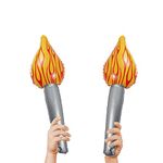 Nanyaciv 2 Pieces Inflatable Torch Stick, Fun Torch Inflates for Medieval Luau Themed Party Sports Competitions, Medieval Flame Toy for Olympic Themed Games, Stage Performance