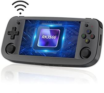 Anbernic RG503 Handheld Game Console Retro Game Console 4.95 Inch Screen Built-in 64G TF Card 4193 Games RK3566 Chip Linux System Support 5G WiFi/Bluetooth 4.2 (Black)
