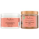 SheaMoisture Coconut Hibiscus Curl Enhancing Smoothie and Styling Gel Duo: Frizz Control, Curl Definition, Added Shine, for Wavy, Curly and Coily Hair, Sulphate-Free Formula – 2-Pack (326 ml + 431 ml)